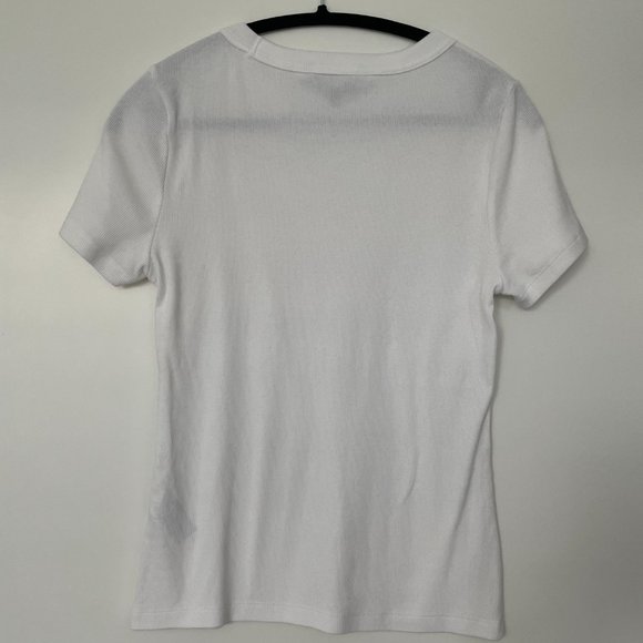 Banana Republic Ribbed Shrunken T-Shirt size medium women's. - Picture 9 of 11